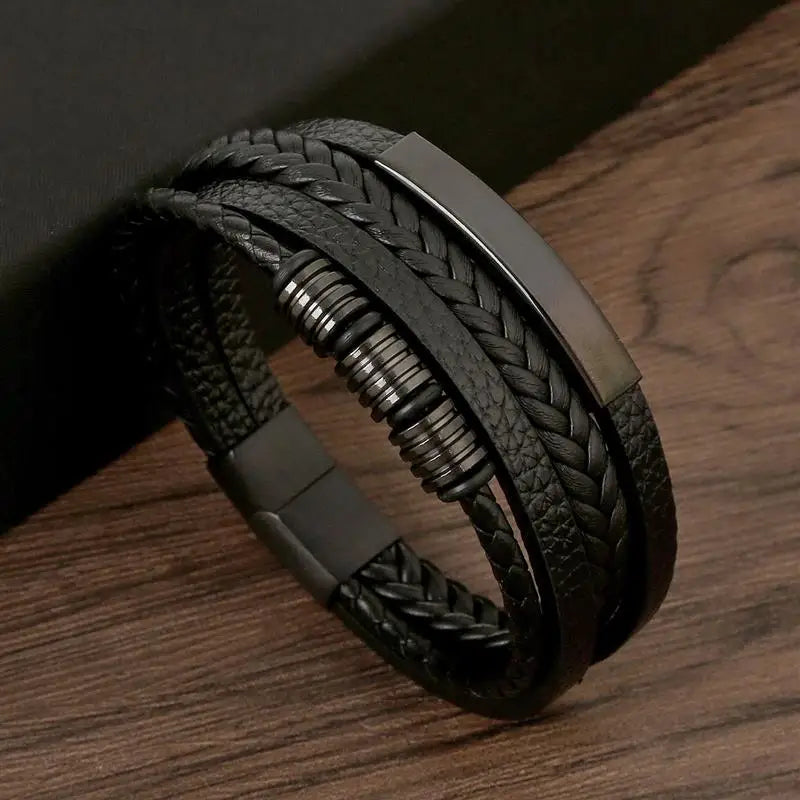 Classic Men'S Leather Bracelet New Style Hand-Woven Multi-Layer Combination Accessory Fashion Man Jewelry Wholesale Dropshipping