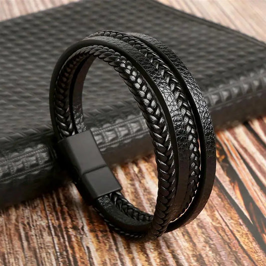 Classic Men'S Leather Bracelet New Style Hand-Woven Multi-Layer Combination Accessory Fashion Man Jewelry Wholesale Dropshipping