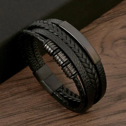 Classic Men'S Leather Bracelet New Style Hand-Woven Multi-Layer Combination Accessory Fashion Man Jewelry Wholesale Dropshipping