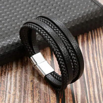 Classic Men'S Leather Bracelet New Style Hand-Woven Multi-Layer Combination Accessory Fashion Man Jewelry Wholesale Dropshipping
